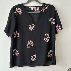 Nine Britton Black Floral Blouse